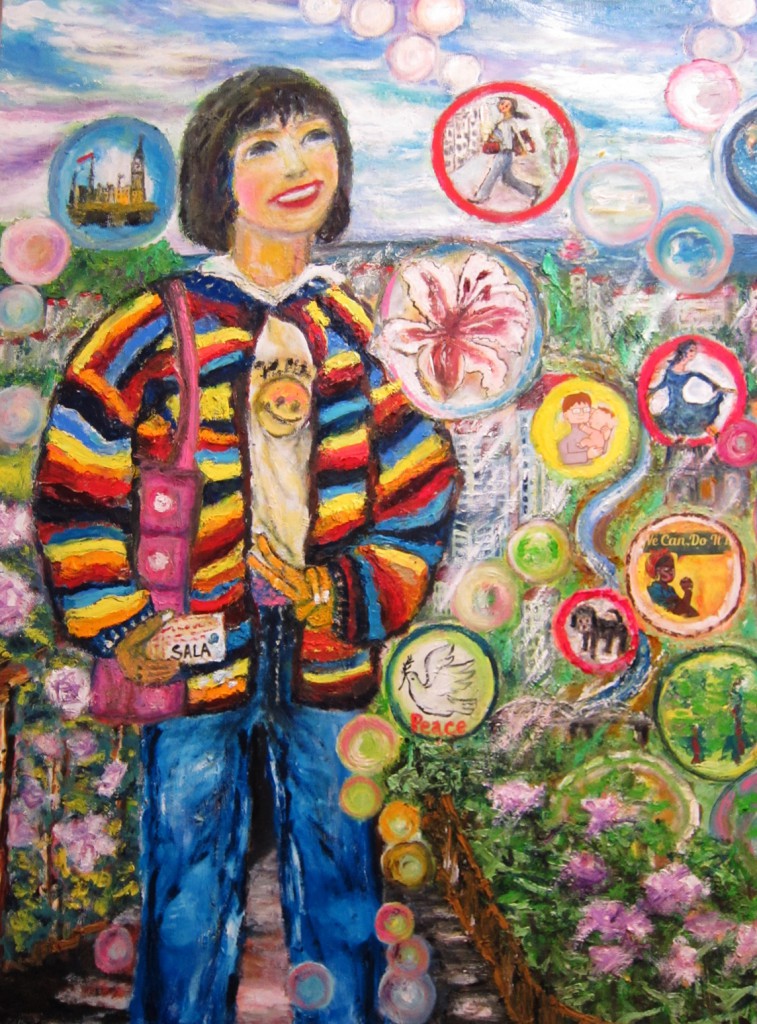 「さらちゃん（13歳） の明日」40号 若者の未来に夢あれとシャボン玉に願いをこめました。 