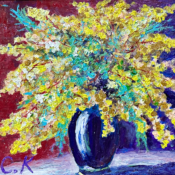 「ミモザの花」色紙サイズ