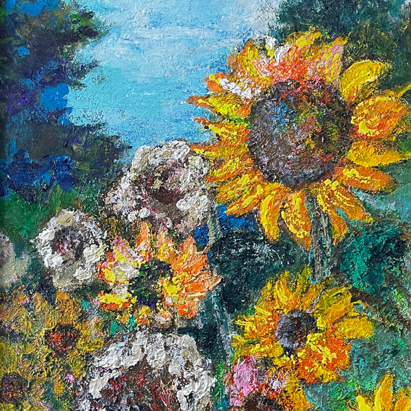 「&nbsp;秋のひまわり畑&nbsp;」F8号